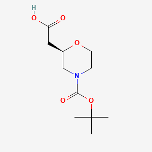 (R)-N-Boc-Morpholine-2-acetic acid structure, CAS 1257848-48-8
