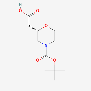 (S)-N-Boc-Morpholine-2-acetic acid structure, CAS 1257850-82-0