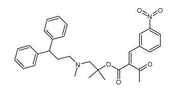 Butanoic acid, 2-[(3-nitrophenyl)methylene]-3-oxo-, 2-[(3,3-diphenylpropyl)methylamino]-1,1-dimethylethyl ester, (E)- (9CI) structure, CAS 100427-53-0