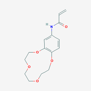 N-(2,5,8,11-tetraoxabicyclo[10.4.0]hexadeca-13,15,17-trien-15-yl)prop-2-enamid structure, CAS 84488-73-3