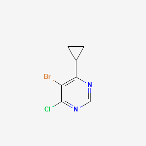 5-Brom-6-cyclopropyl-4-chlorpyrimidine structure, CAS 27192-21-8
