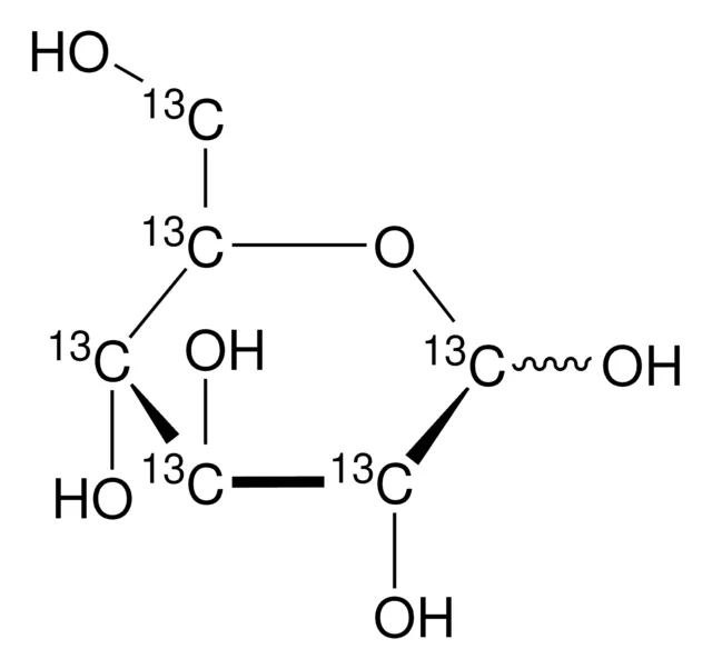 Glucose-13C6 structure, CAS 110187-42-3