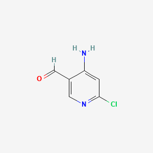 4-amino-6-chloronicotinaldehyde structure, CAS 1001756-21-3