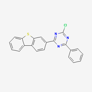 2-chloro-4-(dibenzo[b,d]thiophen-3-yl)-6-phenyl-1,3,5-triazine structure, CAS 2172889-29-9