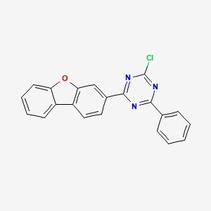 2-chloro-4-(dibenzo[b,d]furan-3-yl)-6-phenyl-1,3,5-triazine structure, CAS 2142681-84-1