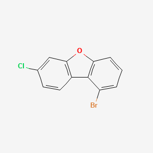 Dibenzofuran, 1-bromo-7-chloro- structure, CAS 2173555-52-5