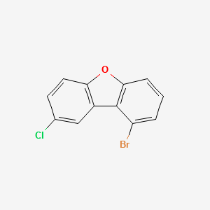 Dibenzofuran, 1-bromo-8-chloro- structure, CAS 2173554-83-9