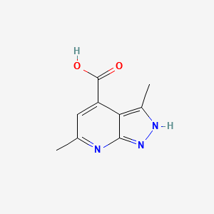 3,6-Dimethyl-1H-Pyrazolo[3,4-b]pyridine-4-carboxylic acid structure, CAS 1227268-91-8