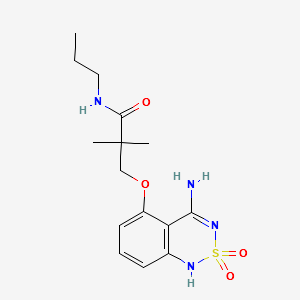 3-[(4-AMINO-2,2-DIOXIDO-1H-2,1,3-BENZOTHIADIAZIN-5-YL)OXY]-2,2-DIMETHYL-N-PROPYLPROPANAMIDE structure, CAS 1093200-92-0