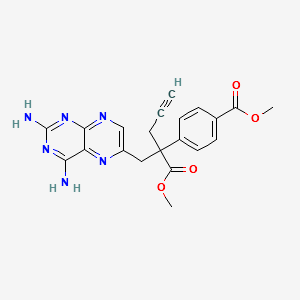 6-Pteridinepropanoic acid, 2,4-diaMino-α-[4-(Methoxycarbonyl)phenyl]-α-2-propyn-1-yl-, Methyl ester structure, CAS 146464-91-7