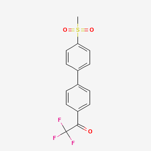 2,2,2-trifluoro-1-(4'-(Methylsulfonyl)biphenyl-4-yl)ethanone structure, CAS 893407-18-6
