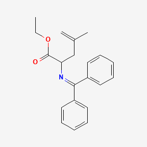 2-[(Diphenylmethylene)amino]-4-methyl-4-pentenoic acid ethyl ester structure, CAS 80741-44-2