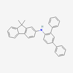 9,9-Dimethyl-N-[1,1':3',1''-terphenyl]-4'-yl-9H-fluoren-2-amine structure, CAS 1609484-31-2