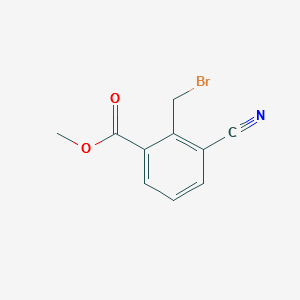 Methyl 3-bromomethyl-4-cyanobenzoate structure, CAS 908562-24-3