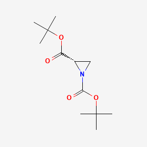 (S)-di-tert-butyl aziridine-1,2-dicarboxylate structure, CAS 178602-42-1