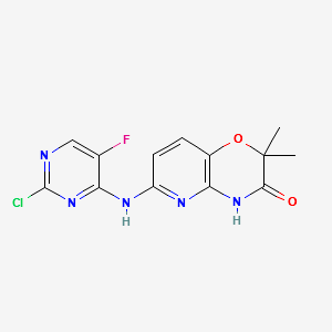 6-(2-chloro-5-fluoropyriMidin-4-ylaMino)-2,2-diMethyl-2H-pyrido[3,2-b][1,4]oxazin-3(4H)-one structure, CAS 575484-83-2