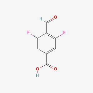 4-CARBOXY-2,6-DIFLUOROBENZALDEHYDE structure, CAS 736990-88-8