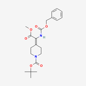 tert-butyl 4-(1-(benzyloxycarbonyl)-2-methoxy-2-oxoethylidene)piperidine-1-carboxylate structure, CAS 313491-20-2