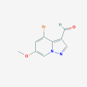 Pyrazolo[1,5-a]pyridine-3-carboxaldehyde, 4-bromo-6-methoxy- structure, CAS 2068065-03-0