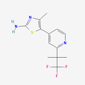 2-ThiazolaMine, 4-Methyl-5-[2-(2,2,2-trifluoro-1,1-diMethylethyl)-4-pyridinyl]- structure, CAS 1357476-69-7