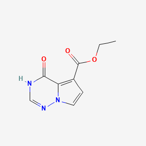 Pyrrolo[2,1-f][1,2,4]triazine-5-carboxylic acid, 1,4-dihydro-4-oxo-, ethyl ester structure, CAS 938192-23-5
