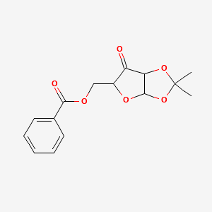 5-O-Benzoyl-1,2-O-isopropylidene-alpha-D-erythro-pent-3-ulofuranose structure, CAS 6698-46-0