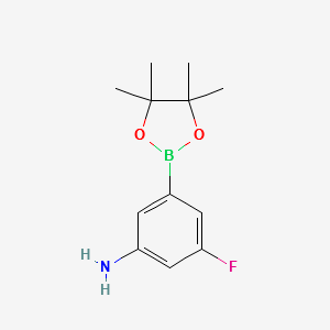 3-fluoro-5-(4,4,5,5-tetramethyl-1,3,2-dioxaborolan-2-yl)benzenamine structure, CAS 710348-95-1