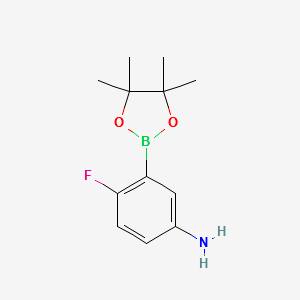 4-Fluoro-3-(4,4,5,5-tetraMethyl-1,3,2-dioxaborolan-2-yl)aniline structure, CAS 1152441-29-6