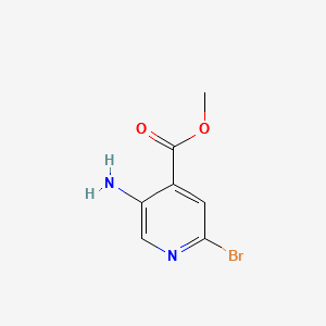Methyl 5-amino-2-bromoisonicotinate structure, CAS 1363383-38-3