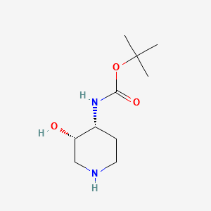 tert-butyl N-[(3S,4R)-3-hydroxypiperidin-4-yl]carbamate structure, CAS 724787-35-3