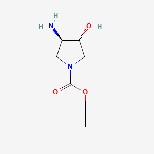 1-Pyrrolidinecarboxylicacid,3-amino-4-hydroxy-,1,1-dimethylethylester,(3R,4R)-(9CI) structure, CAS 330681-18-0