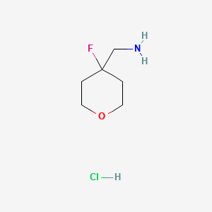 (4-Fluorotetrahydro-2H-pyran-4-yl)MethanaMine hydrochloride structure, CAS 1263180-53-5