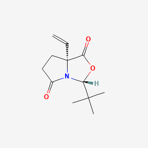 3-(1,1-diMethylethyl)-7a-ethenyldihydro-, (3R,7aR)-1H,3H-Pyrrolo[1,2-c]oxazole-1,5(6H)-dione structure, CAS 1214741-20-4