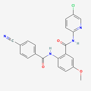 N-(5-Chloro-2-pyridinyl)-2-[(4-cyanobenzoyl)amino]-5-methoxybenzamide structure, CAS 330942-01-3