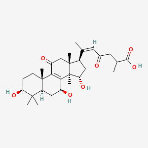 (20E)-3β,7β,15α-Trihydroxy-11,23-dioxo-5α-lanosta-8,20(22)-dien-26-oic acid structure, CAS 100665-42-7