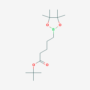tert-Butyl 5-(tetramethyl-1,3,2-dioxaborolan-2-yl)pentanoate structure, CAS 2114335-58-7