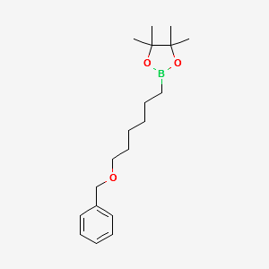 2-[6-(Benzyloxy)hexyl]-4,4,5,5-tetramethyl-1,3,2-dioxaborolane structure, CAS 2030409-63-1