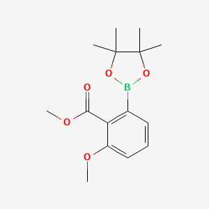 Methyl 2-methoxy-6-(tetramethyl-1,3,2-dioxaborolan-2-yl)benzoate structure, CAS 1146214-77-8