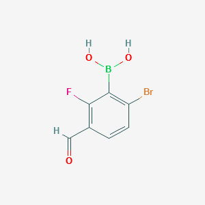 2-Fluoro-3-formyl-6-bromophenylboronic acid structure, CAS 1315340-55-6