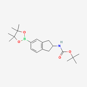 tert-Butyl 2,3-dihydro-5-(4,4,5,5-tetramethyl-1,3,2-dioxaborolan-2-yl)-1h-inden-2-ylcarbamate structure, CAS 1338547-17-3