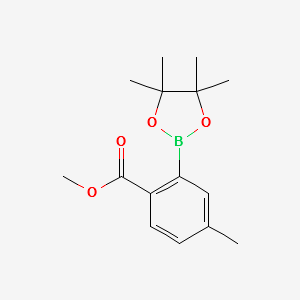 methyl 4-methyl-2-(4,4,5,5-tetramethyl-1,3,2-dioxaborolan-2-yl)benzoate structure, CAS 1147351-76-5