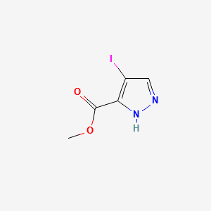 1H-Pyrazole-3-carboxylic acid, 4-iodo-, methyl ester structure, CAS 136944-79-1