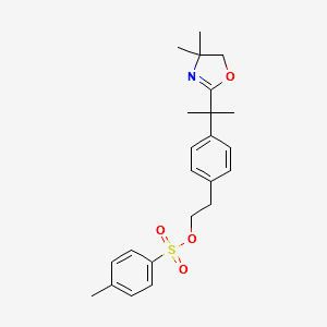 Benzeneethanol, 4-[1-(4,5-dihydro-4,4-dimethyl-2-oxazolyl)-1-methylethyl]-, 4-methylbenzenesulfonate (ester) structure, CAS 202189-76-2