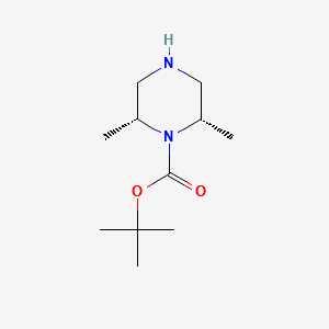 tert-butyl (2R,6S)-2,6-dimethylpiperazine-1-carboxylate structure, CAS 180975-66-0