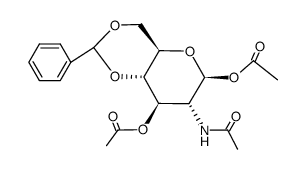 2-acetamido-2-deoxy-1,3-di-O- acetyl-4,6-O-benzylidene-D-glu- copyranose structure, CAS 73038-55-8