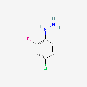 Hydrazine, (4-chloro-2-fluorophenyl)- structure, CAS 64548-20-5