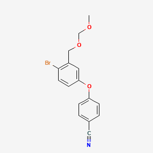 4-(4-bromo-3-((methoxymethoxy)methyl)phenoxy)benzonitrile structure, CAS 947162-14-3