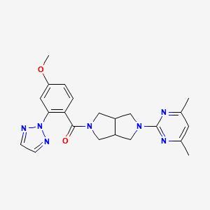Methanone,[5-(4,6-dimethyl-2-pyrimidinyl)hexahydropyrrolo[3,4-c]pyrrol-2(1H)-yl][4-methoxy-2-(2H-1,2,3-triazol-2-yl)phenyl]- structure, CAS 1293283-25-6