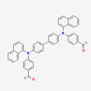 4,4'-(Biphenyl-4,4'-diylbis(naphthalen-1-ylazanediyl))dibenzaldehyde structure, CAS 854938-56-0