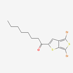 1-(4,6-dibroMothieno[3,4-b]thiophen-2-yl)octan-1-one structure, CAS 1327334-59-7